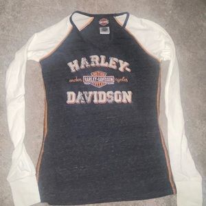 Harley Davidson women’s vneck long sleeve top